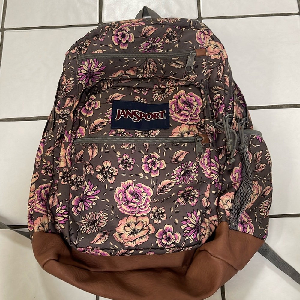 Girls jansport flower book bag